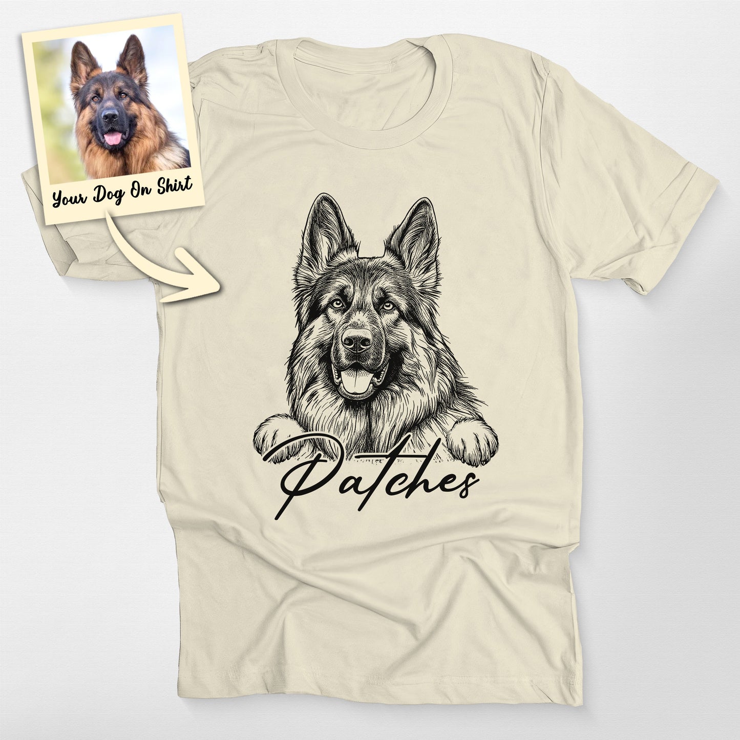 Customized German Shepherd Shirt Vintage Dog Face, custom pet portrait gift for pet lovers (view 5)