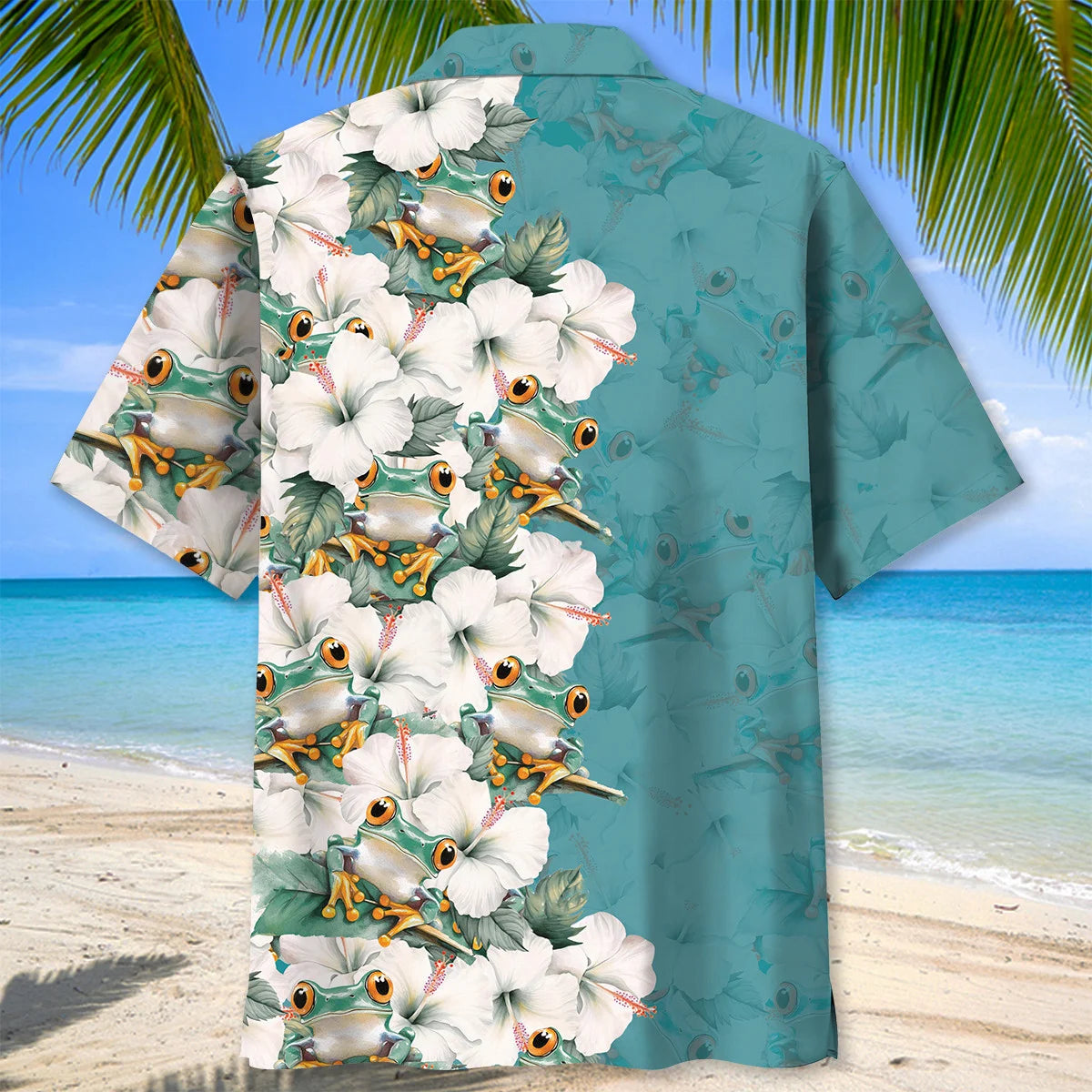 Cute Green Frog Tropical Hawaiian Shirt