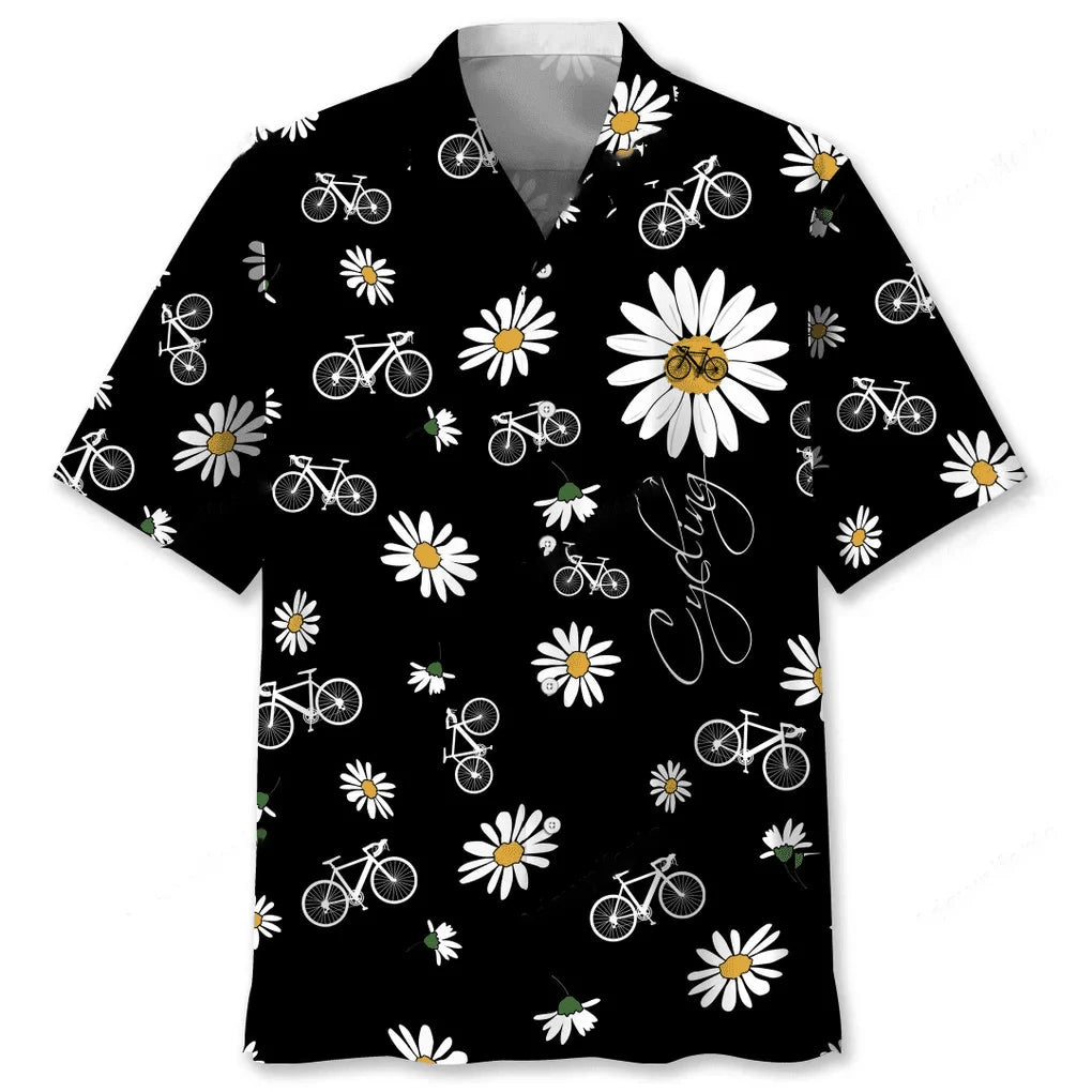 Cycling Daisy Hawaiian Shirt