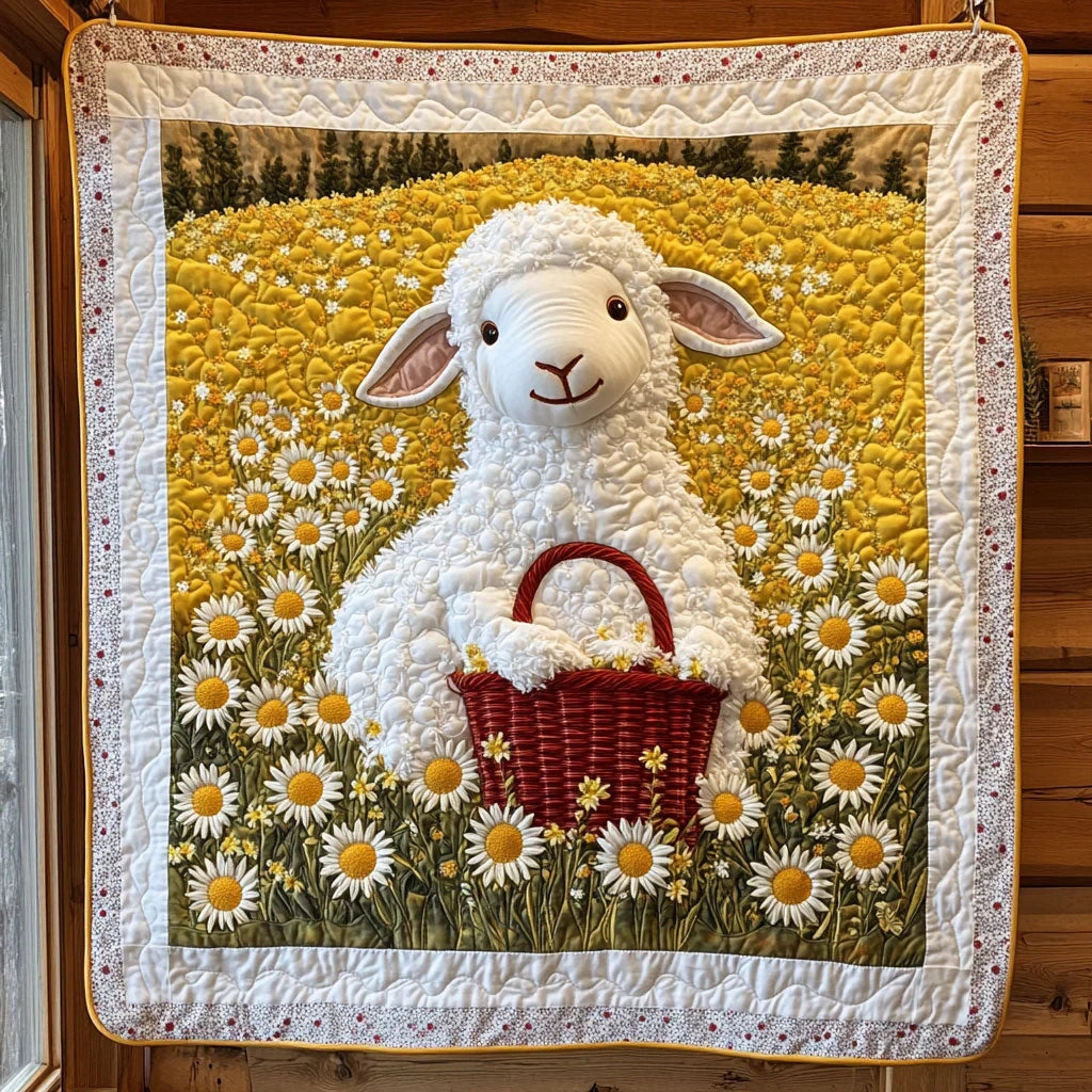 Daisy And Lamb Quilt Blanket