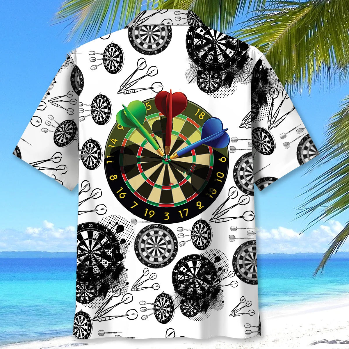 Darts Black White Hawaiian Shirt