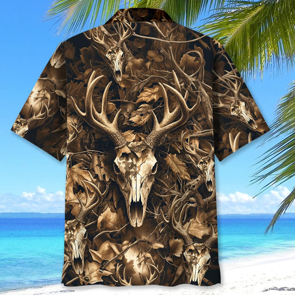 Deer Hunting Brown Camo Hawaiian Shirt