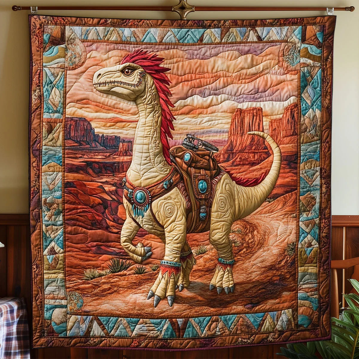 Dino Mount Quilt Blanket