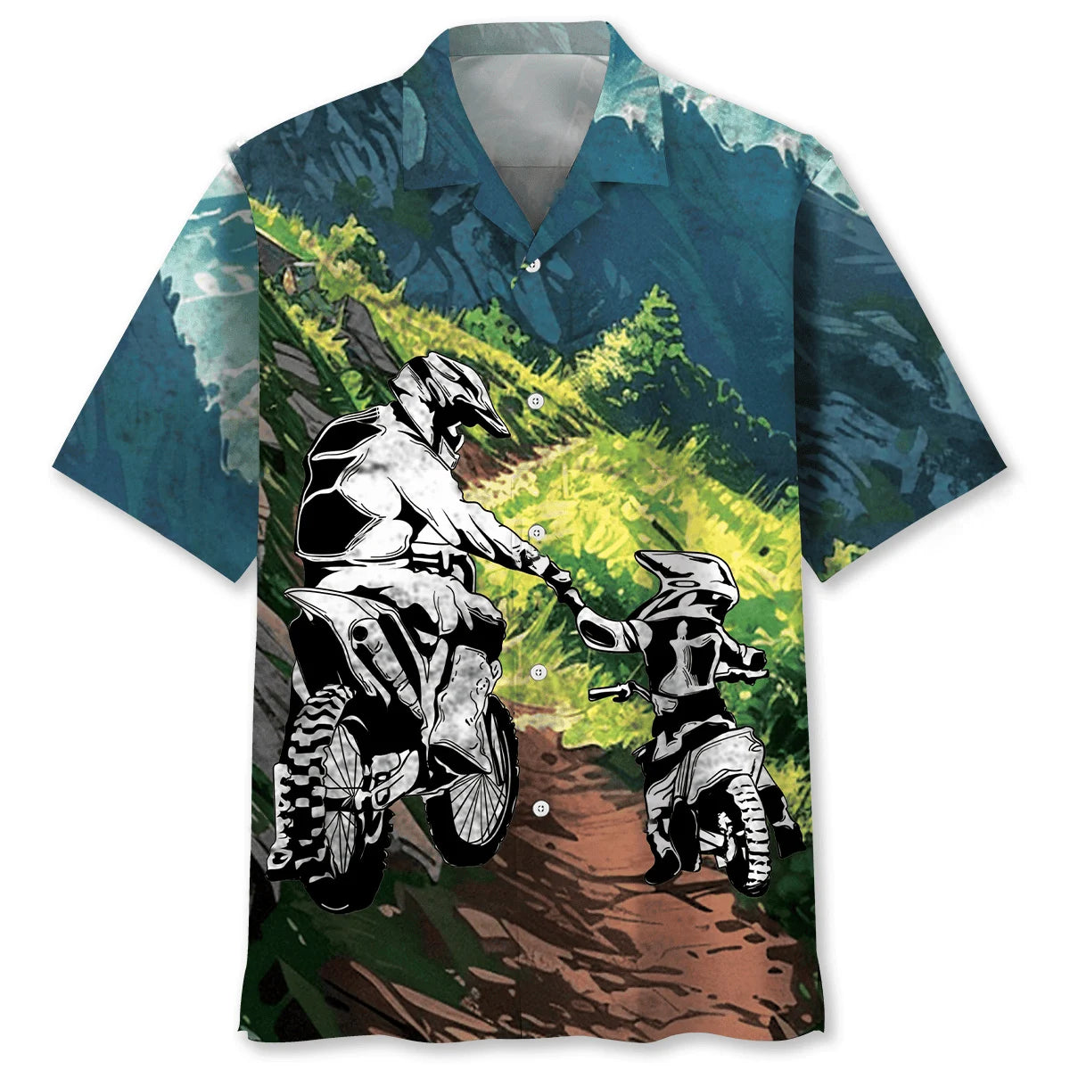 Dirt Bike Dad Son Hawaiian Shirt