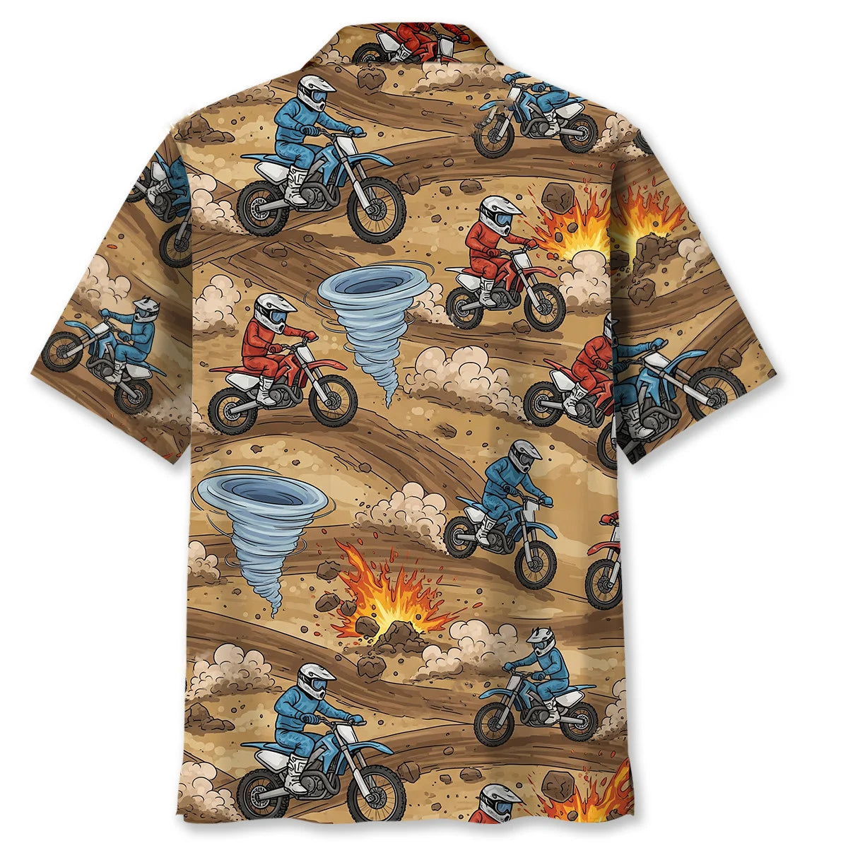 Dirt Bike Racing Tornado Hawaiian Shirt