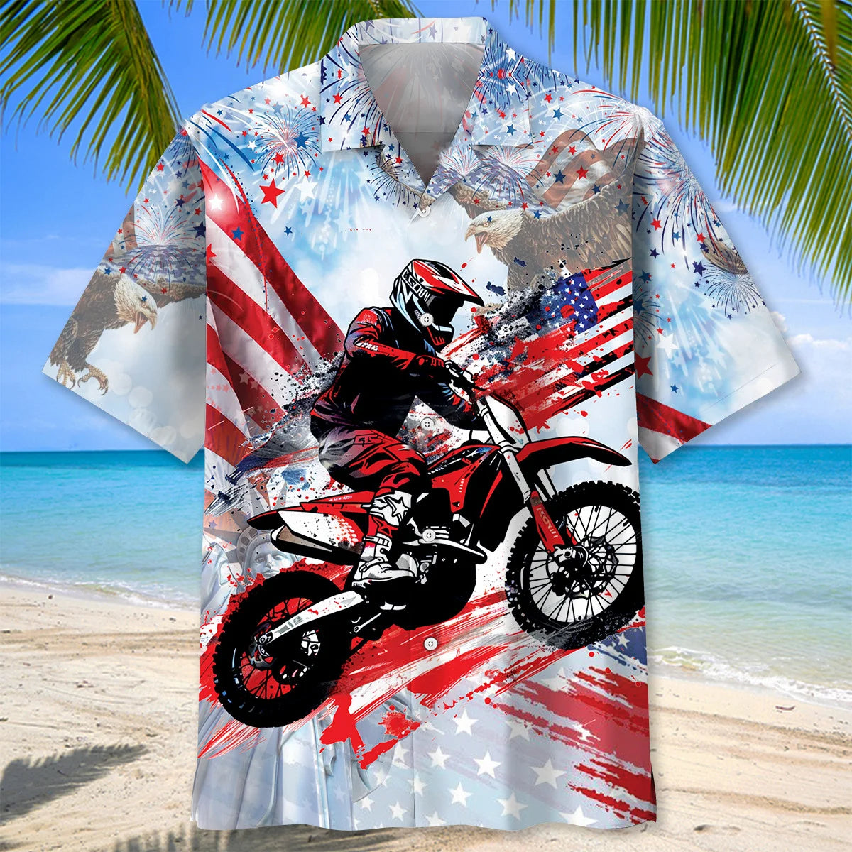 Dirt Bike Usa Hawaiian Shirt
