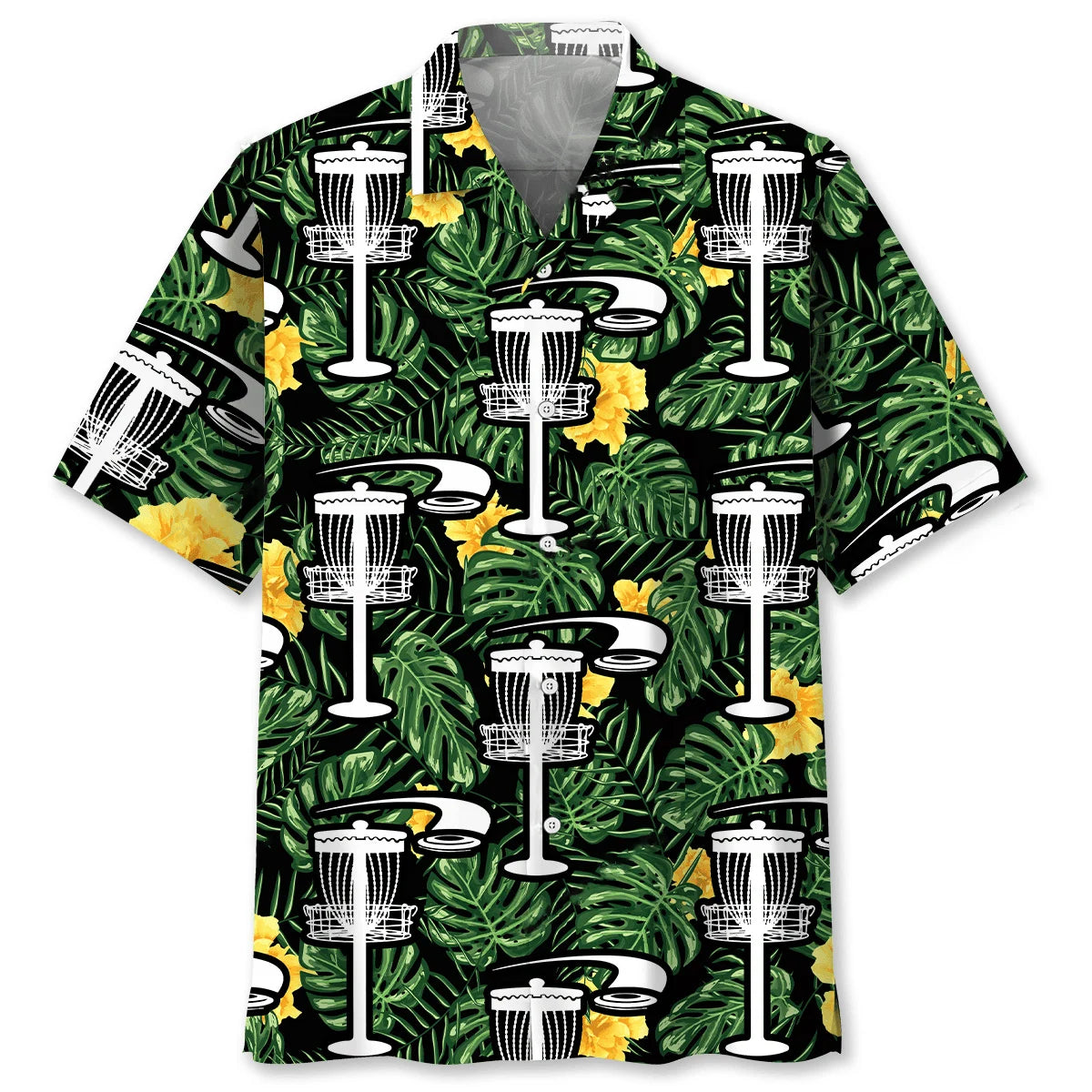 Disc Golf Tropical Green Hawaiian Shirt