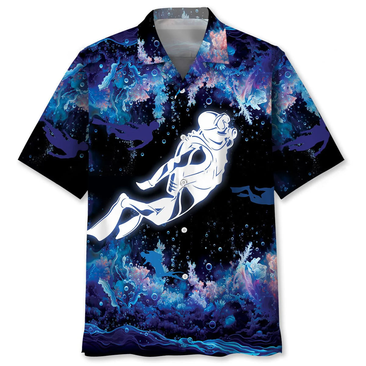 Diving in Deep Down of the Ocean Hawaiian Shirt