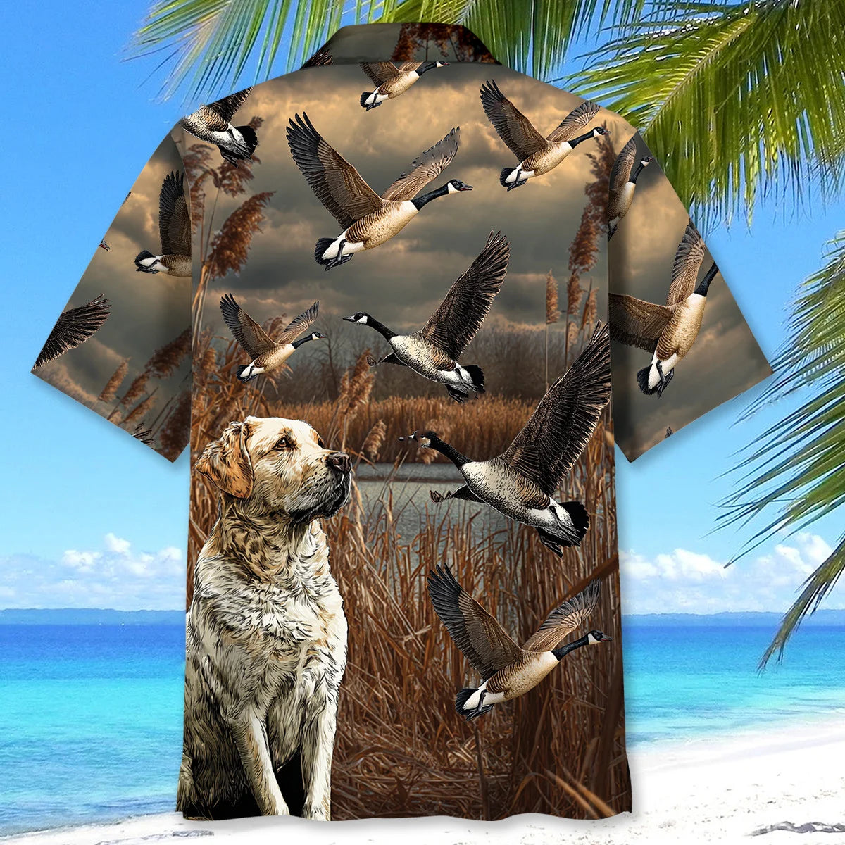 Dog Hunting Goose Hawaiian Shirt