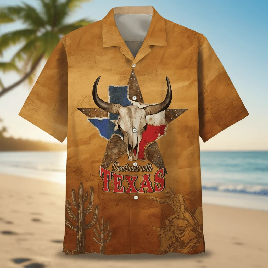 Don T Mess with Texas Vintage Hawaiian Shirt