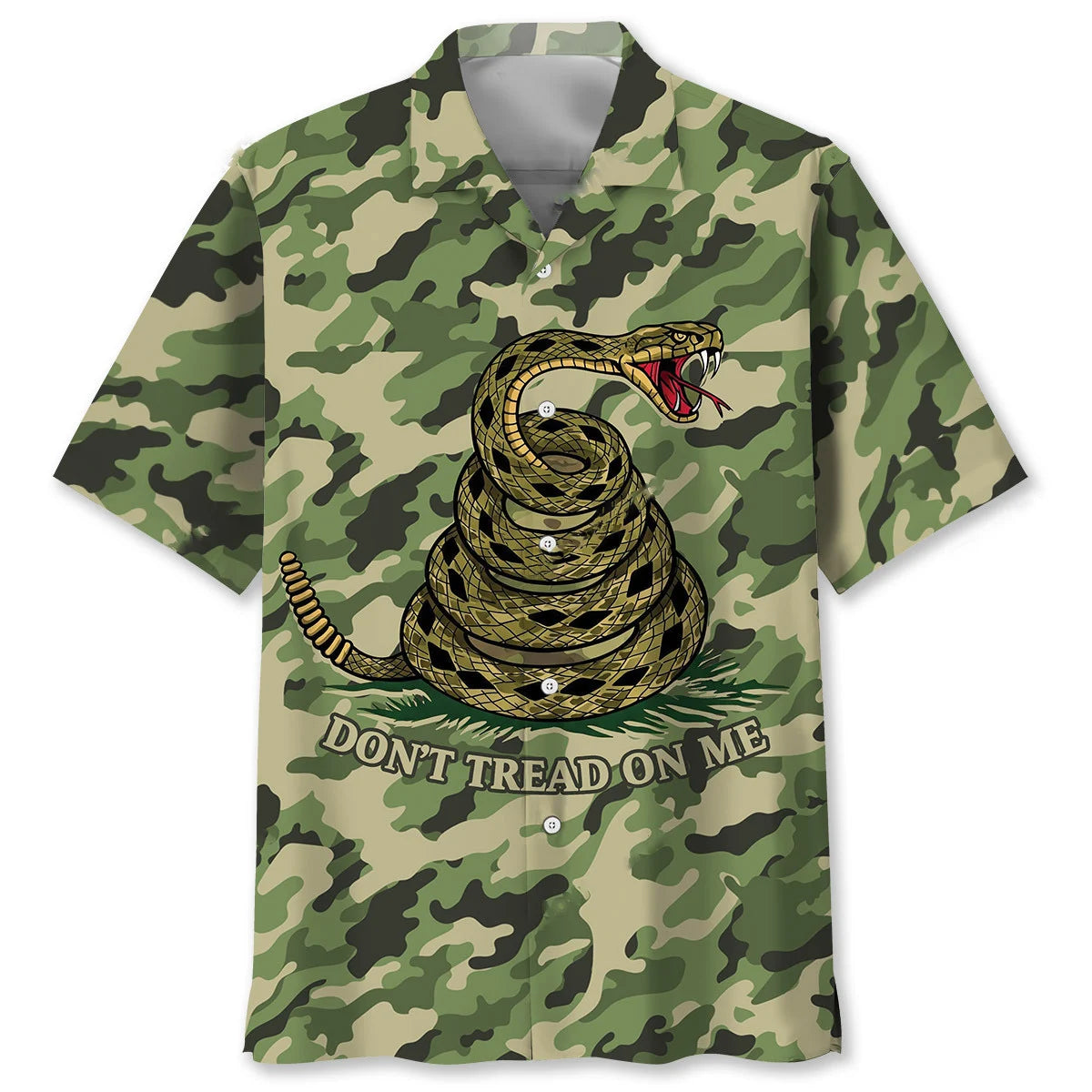 Don T Tread on Me Camouflage Hawaiian Shirt