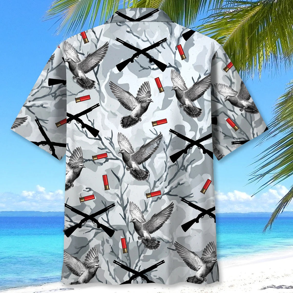 Dove Hunting Gray Hawaiian Shirt