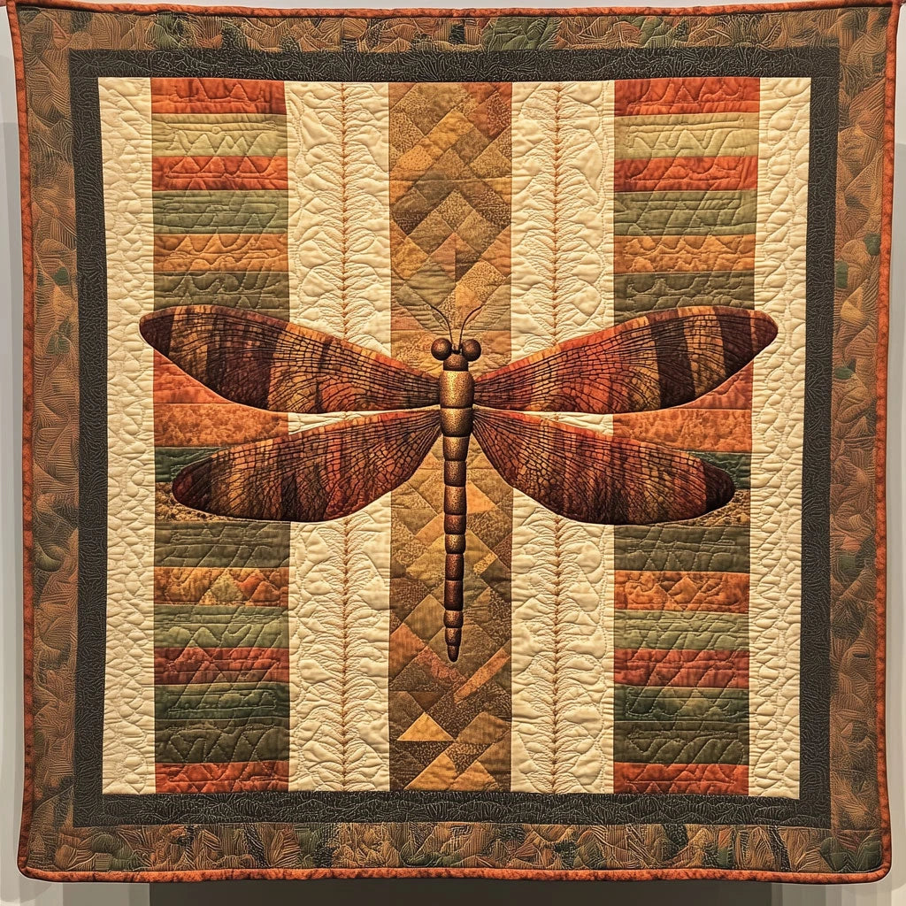 Dragonfly Rustic Flight Quilt Blanket