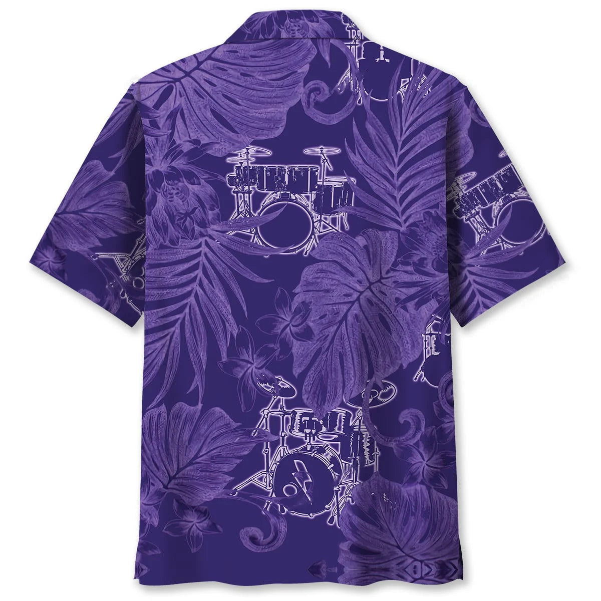 Drum Purple Tropical Hawaiian Shirt