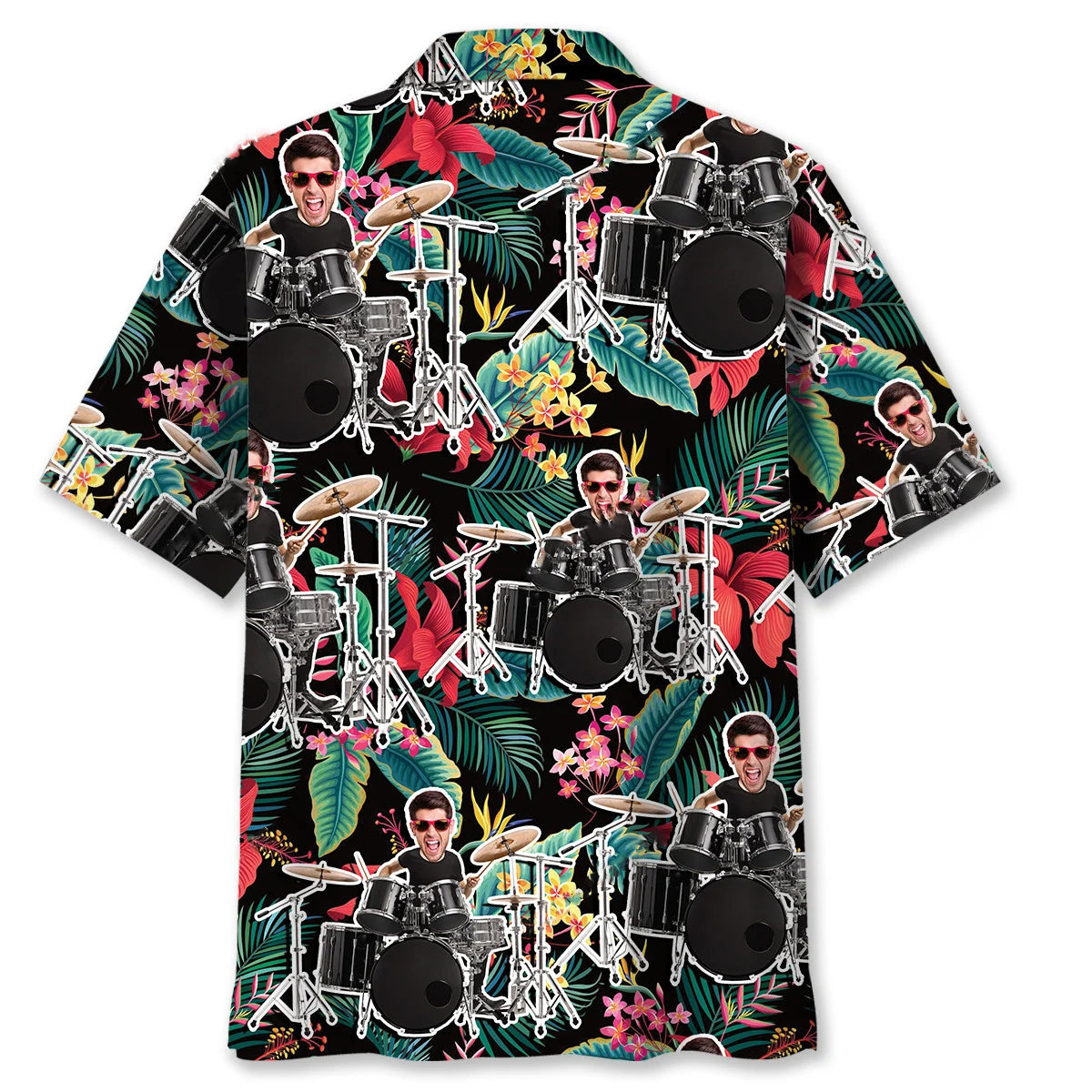 Drummer Tropical Custom Photo Hawaiian Shirt