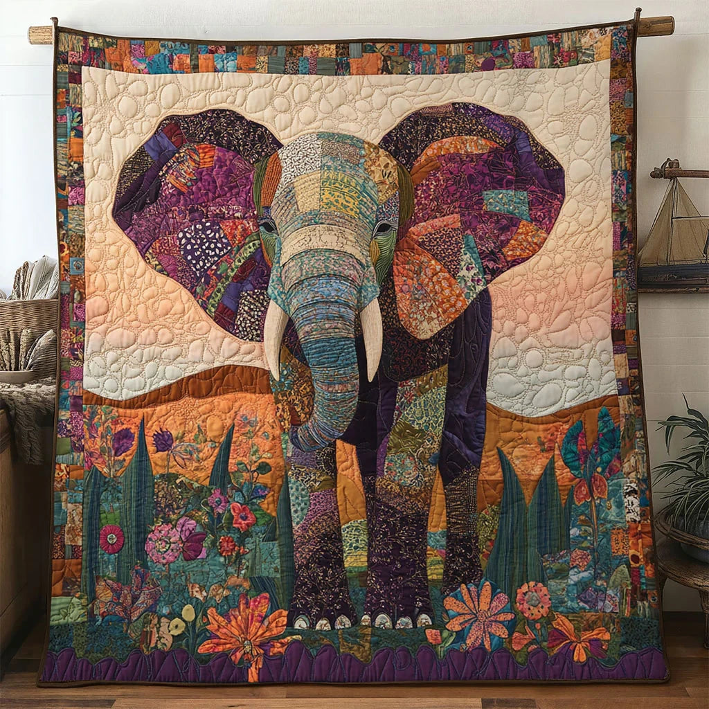 Earth Elephant Quilt Blanket