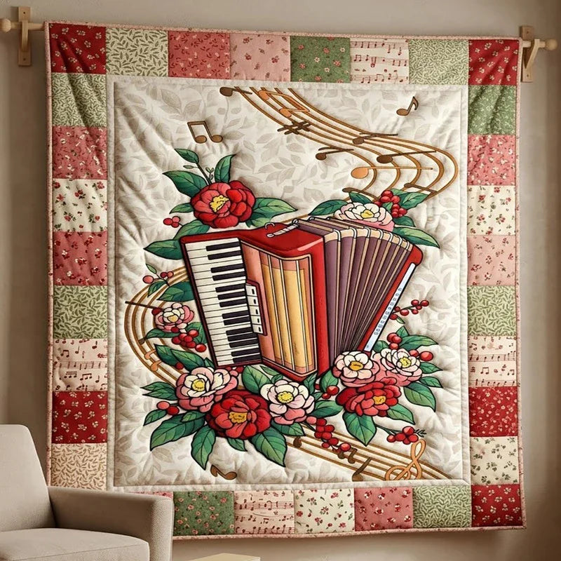 Echoed Chords Quilt Blanket - Quilted Blanket by OtterMia