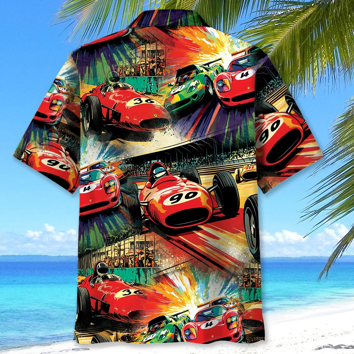 European Racing Car Comic Hawaiian Shirt
