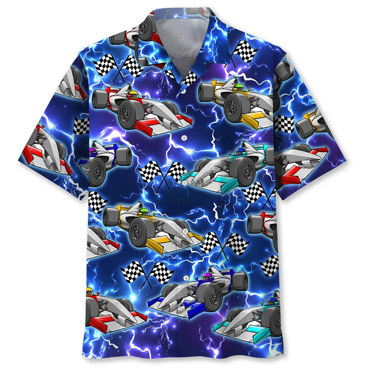 F1 Racing Hawaiian Shirt Blue