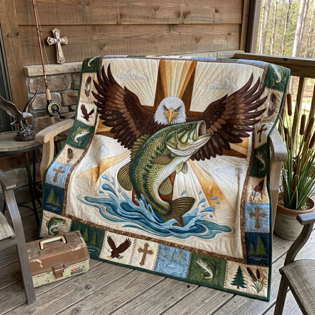 Faith And Fishing Legacy Quilt Blanket