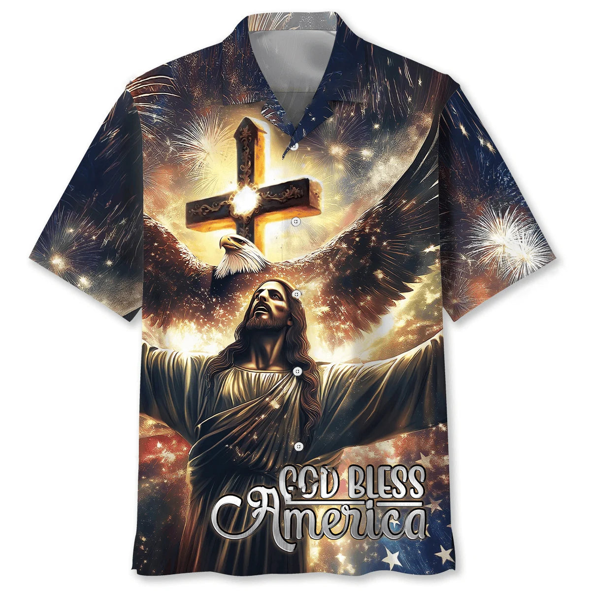 Faith God Bless America Hawaiian Shirt