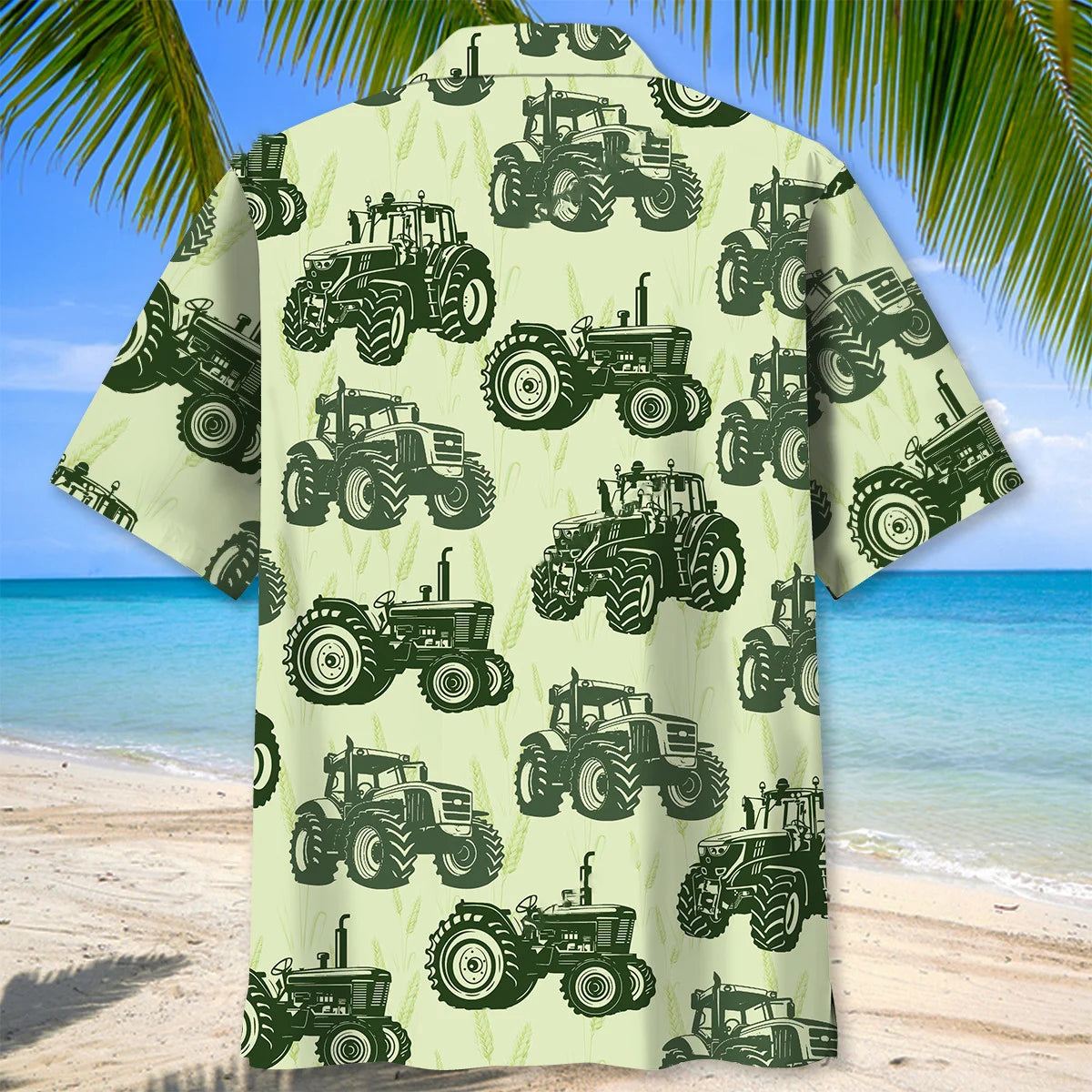 Farm Tractor Green Hawaiian Shirt