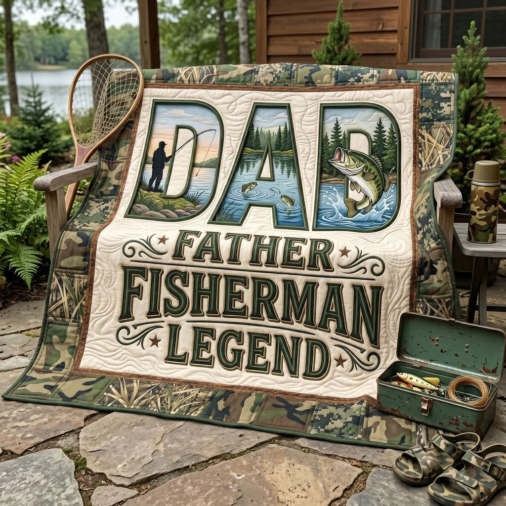 Father Fisherman Legend Quilt Blanket
