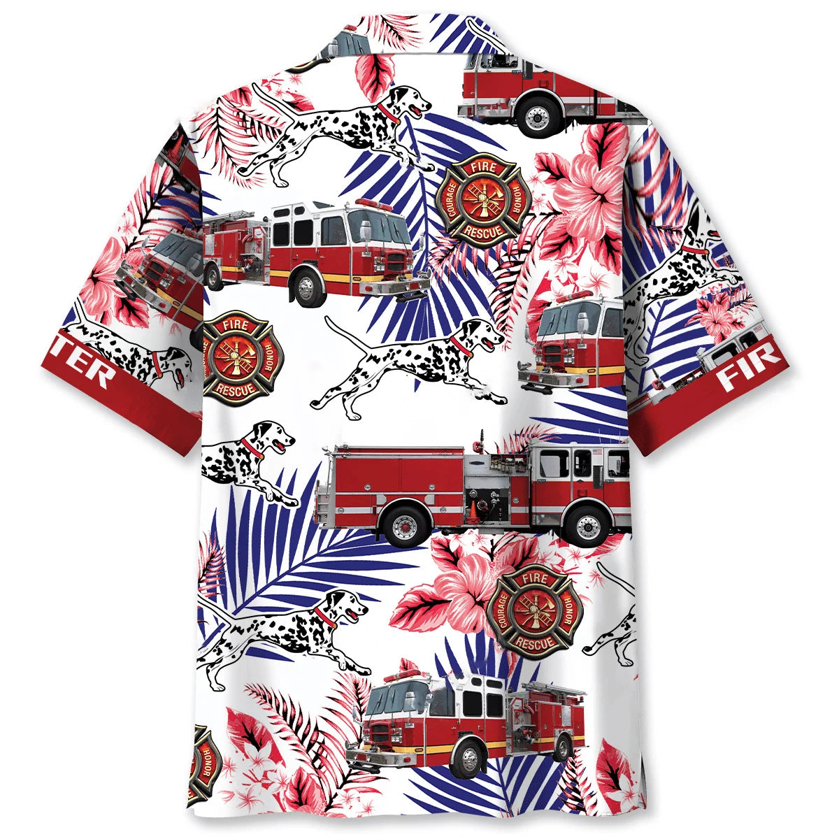 Fire Truck Dalmatian Proud Hawaiian Shirt