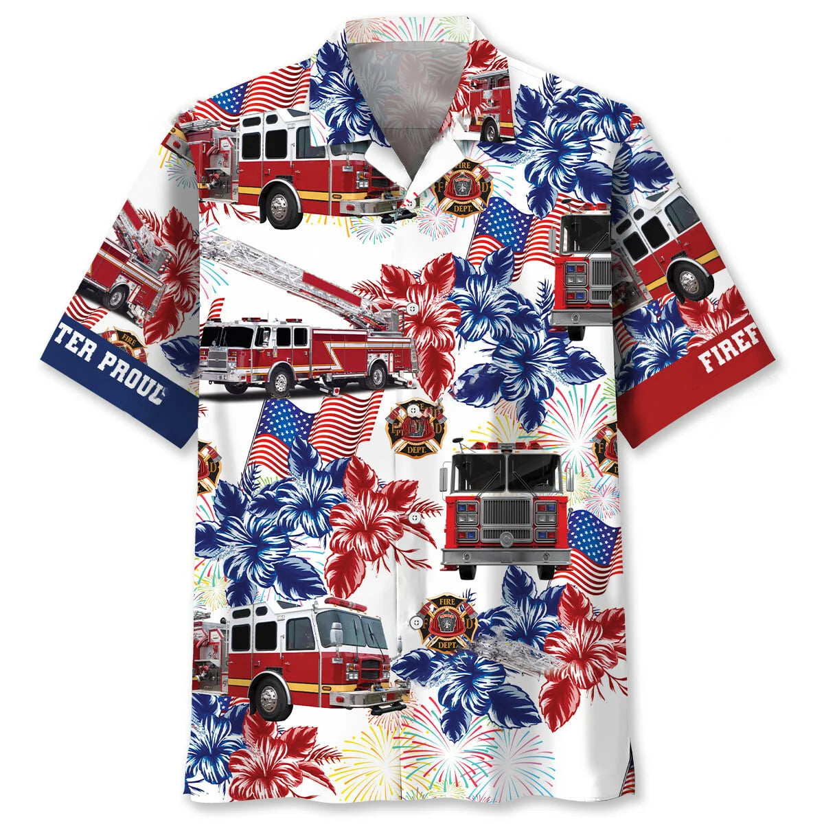 Fire Truck Proud Hawaiian Shirt