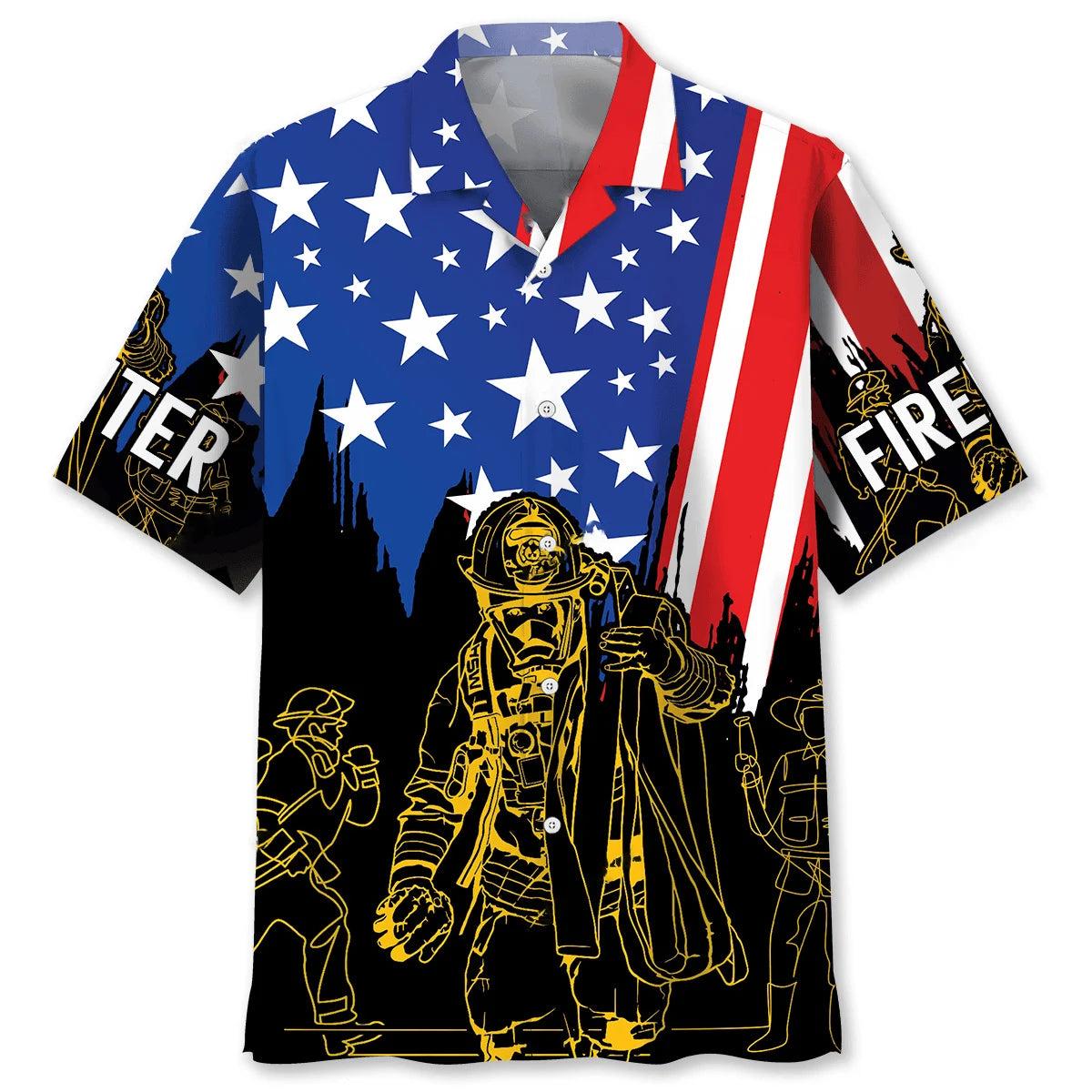 Firefighter 4th of July Proud Hawaiian Shirt