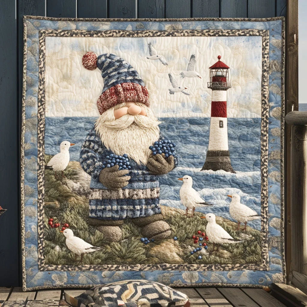 Fisherman Gnome Quilt Blanket