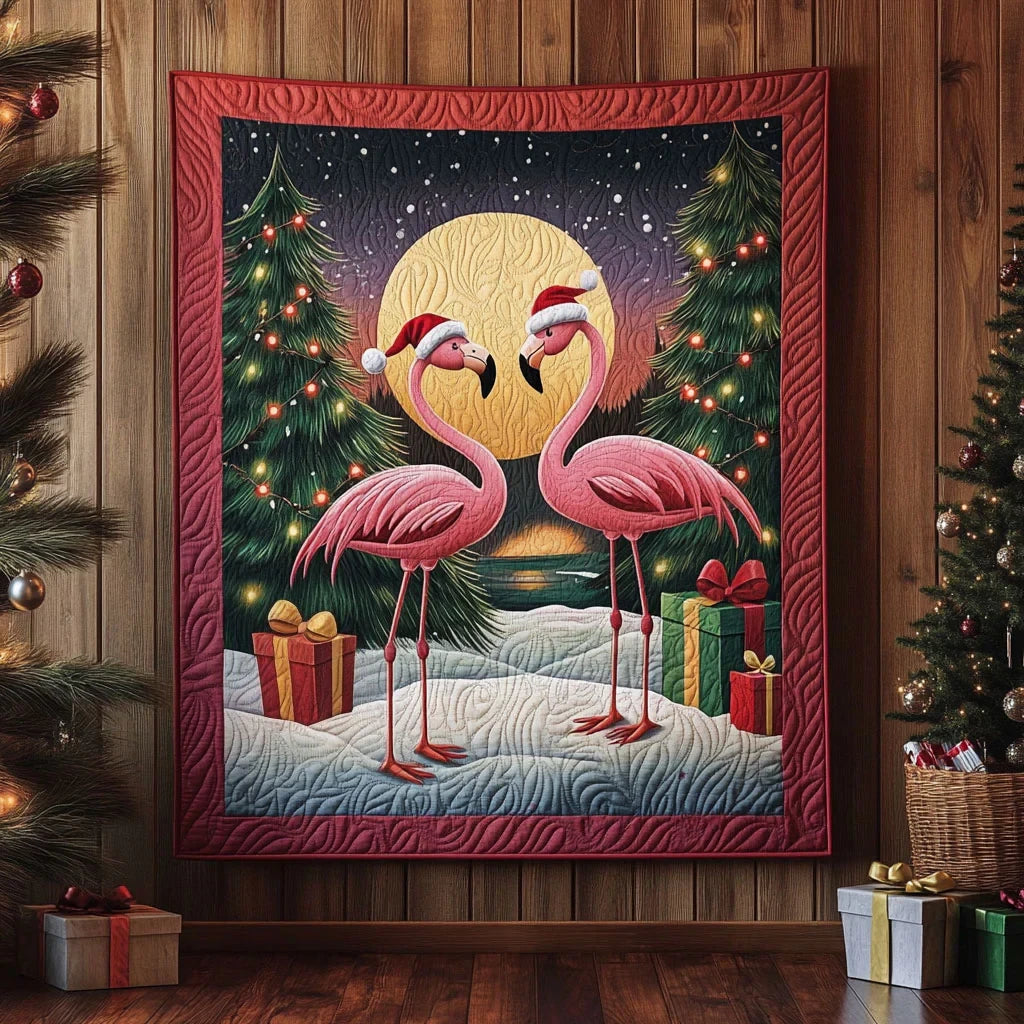 Flamingo Wonderland Quilt Blanket