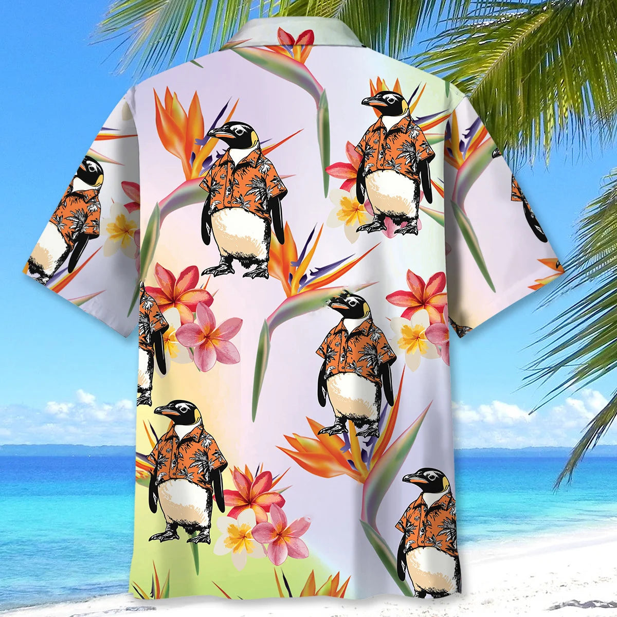 Floral Penguin Hawaiian Shirt