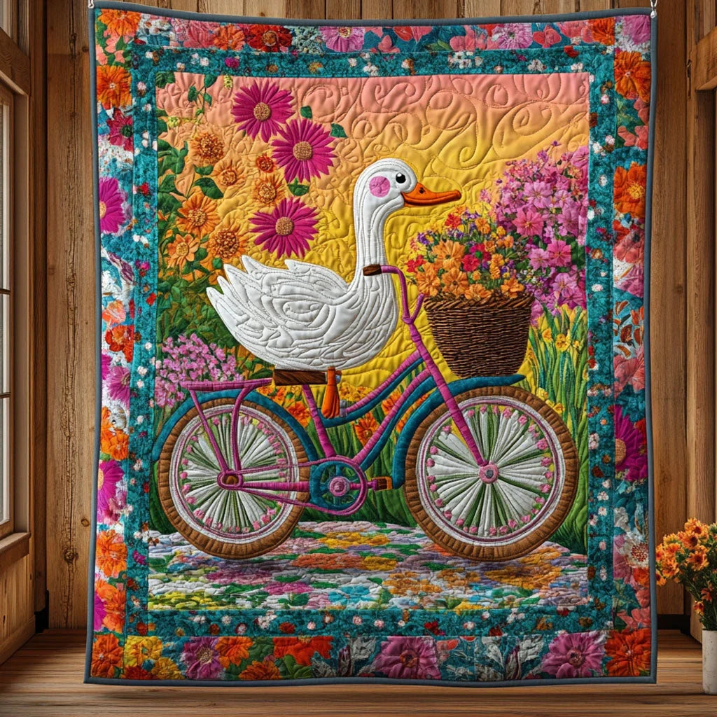 Flower Bike Quilt Blanket