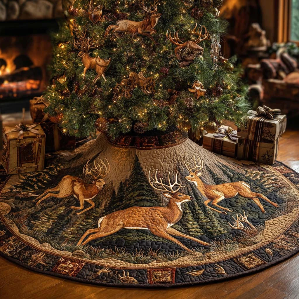 Forest Spirits Christmas Quilted Tree Skirt