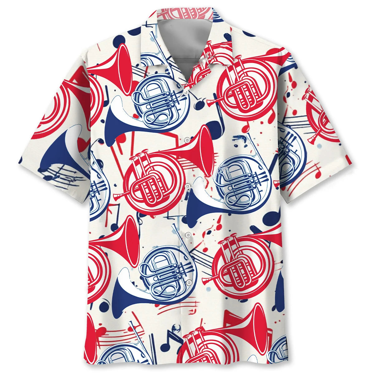 French Horn Usa Hawaiian Shirt