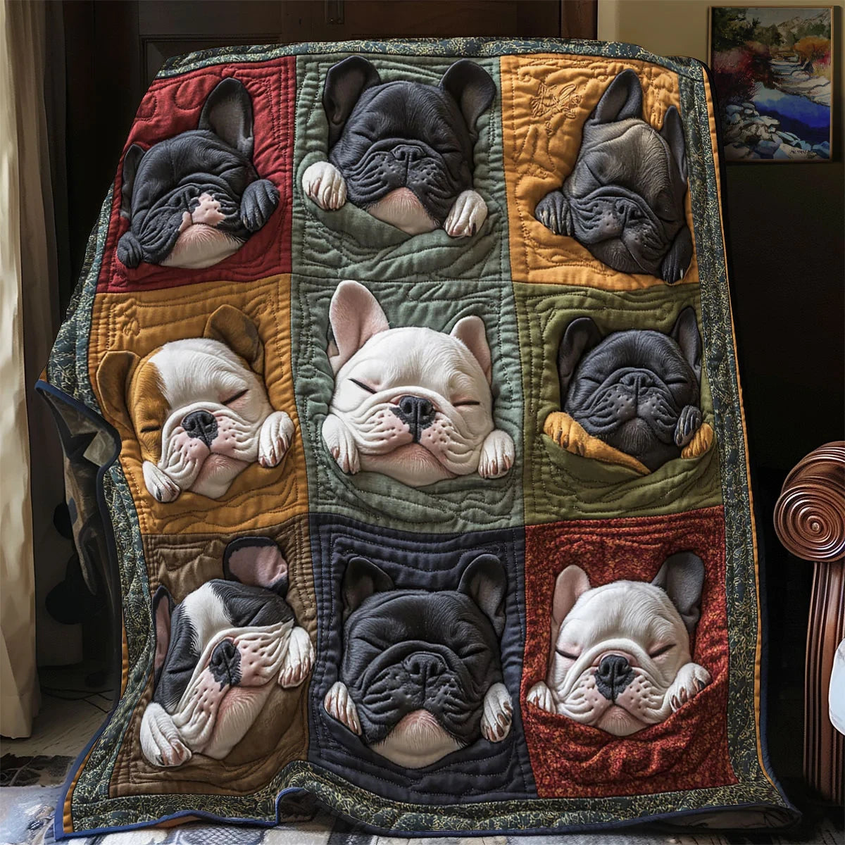 Frenchie Quilt Quilt Blanket
