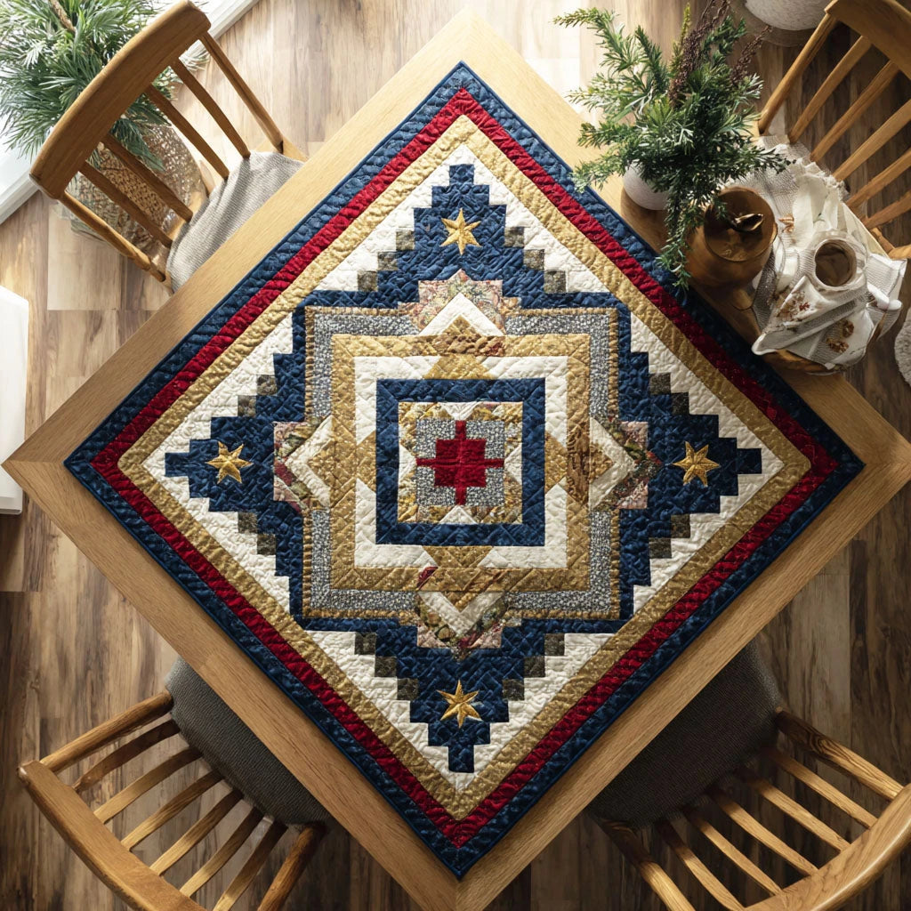 Frosty Night Quilted Table Topper