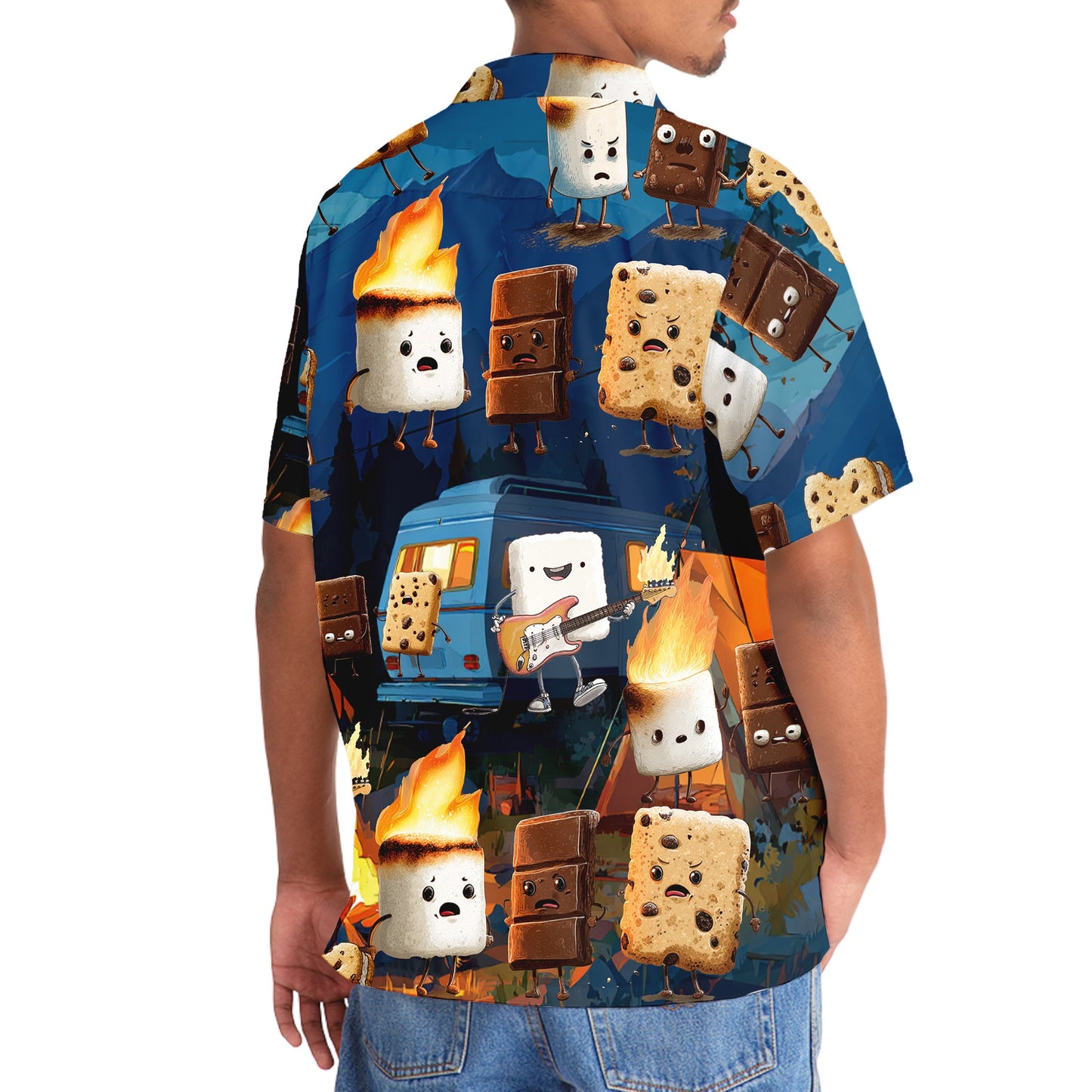 Funny Campsite Night Party Hawaiian Shirt - 3XL - hawaiian shirt
