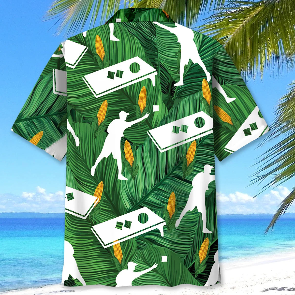 Funny Cornhole Corn Green Hawaiian Shirt