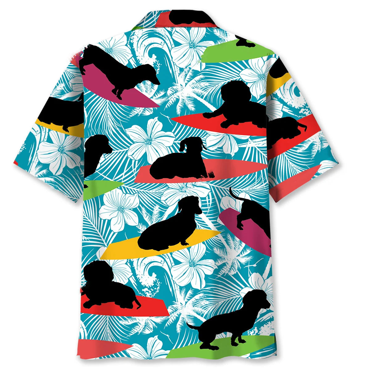 Funny Dachshund Surfing Hawaiian Shirt