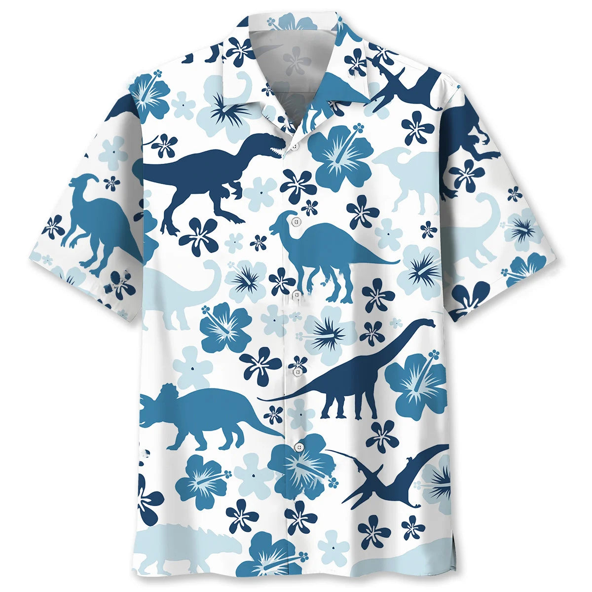 Funny Dinosaur Blue Hawaiian Shirt