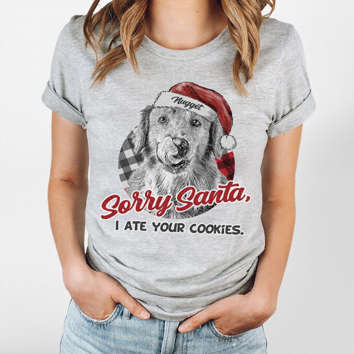 Funny Dog Lovers Christmas Crewneck Custom Pet Por, custom pet portrait gift for pet lovers (view 10)