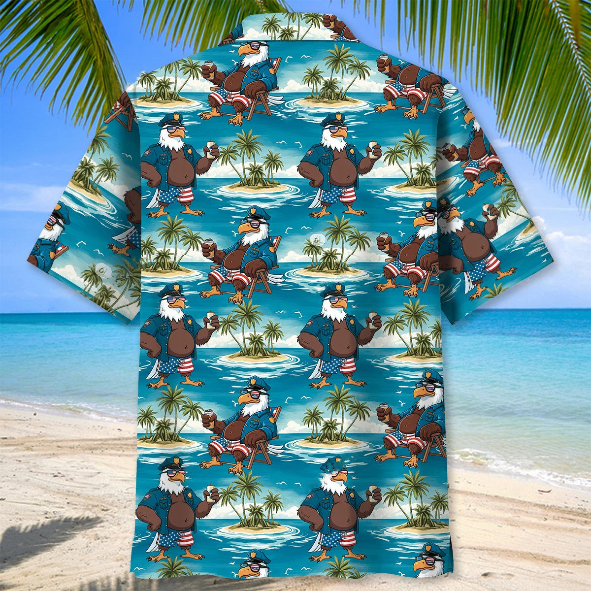 Funny Eagle Police Vacation Hawaiian Shirt