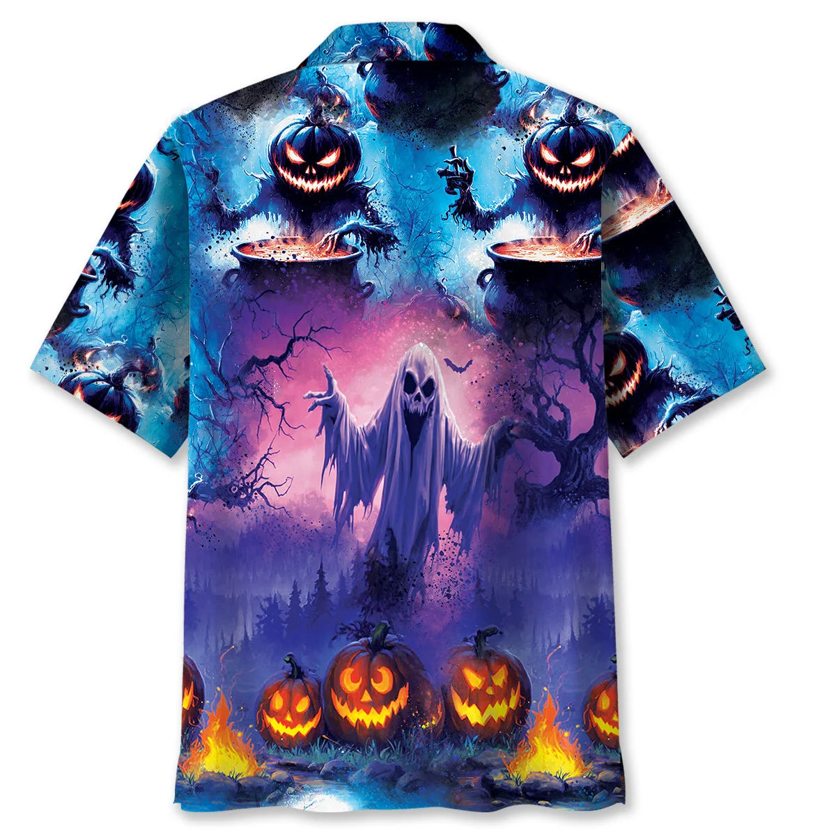 Funny Monster Pumpkins Camping Hawaiian Shirt