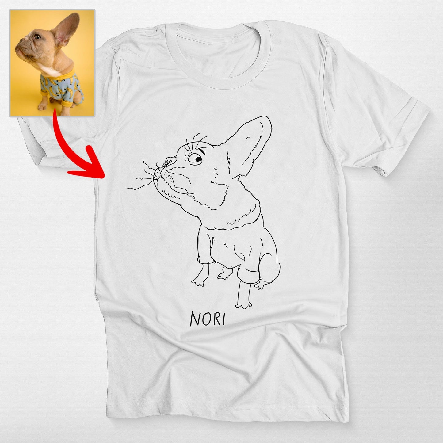 Funny Personalized Dog Unisex T-Shirt for Dog Love, custom pet portrait gift for pet lovers (view 3)