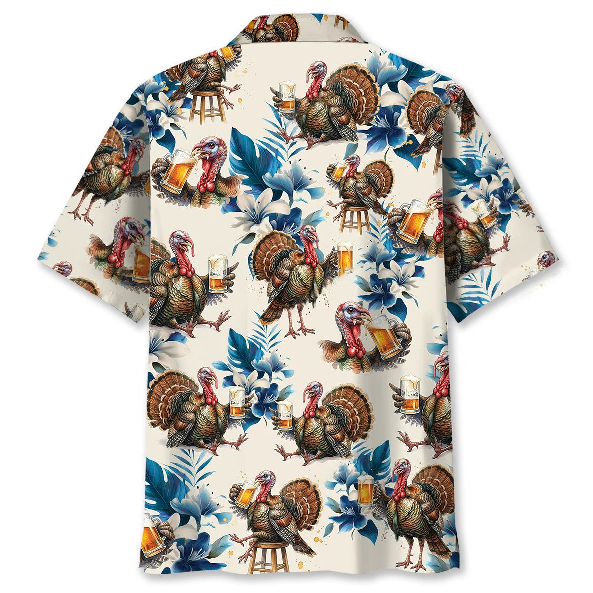 Funny Wild Turkey Beer Drinking Hawaiian Shirt