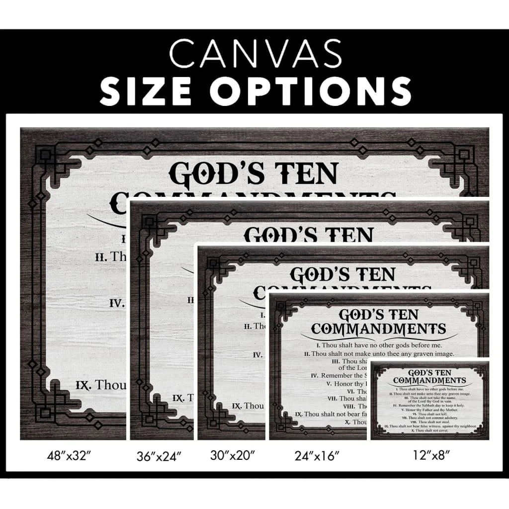 god s ten commandments wall art canvas (Landscape) (view 4)