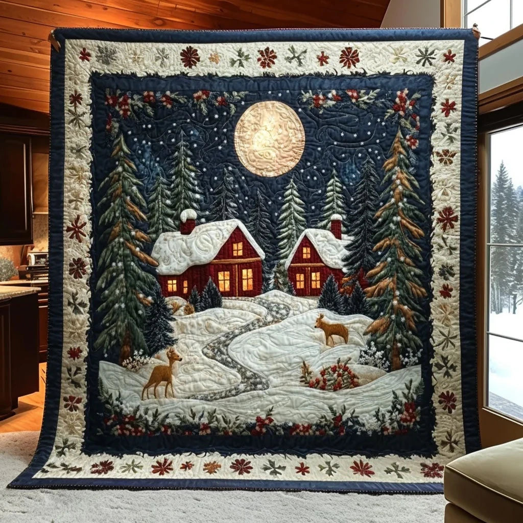 Golden Hearth Forest Cabin Quilt Blanket