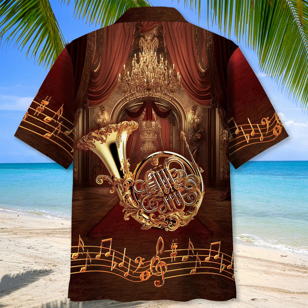 Golden French Horn Ballroom Hawaiian Shirt